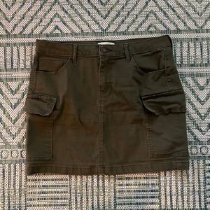 Sky and Sparrow Cargo Mini Skirt 9 Juniors Cotton Blend Stretch Olive Green VGUC